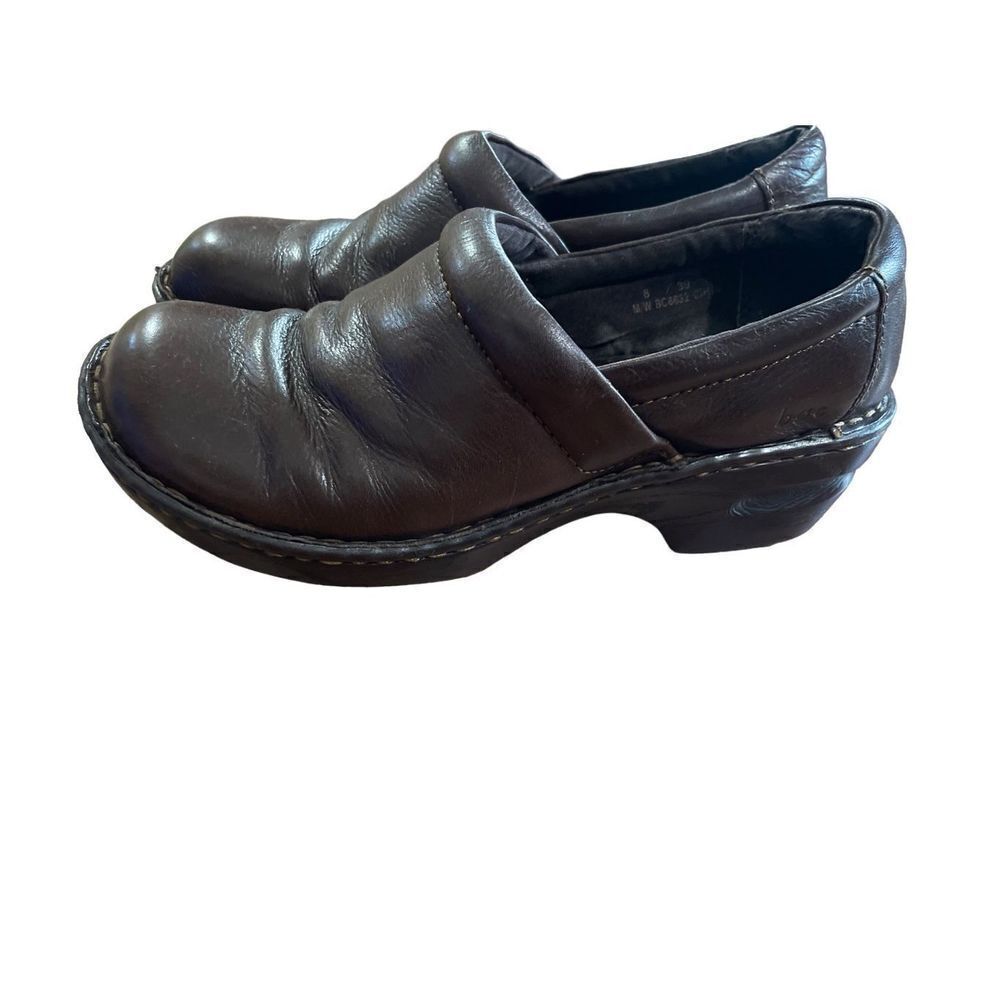 BOC dark brown leather upper Peggy Clogs sz 8